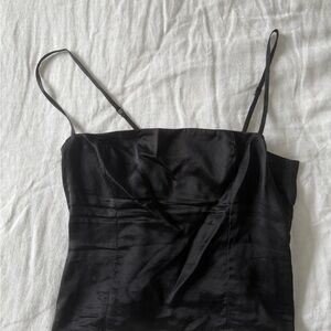 Reformation Black 100% Silk Top